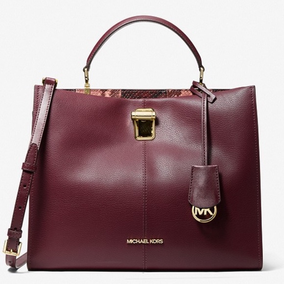 MICHAEL KORS PENELOPE LARGE TOP HANDLE MERLOT MULTI COLOR - Picture 14 of 16